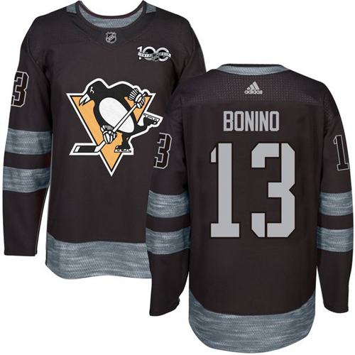 Adidas Penguins #13 Nick Bonino Black 1917-100th Anniversary Stitched NHL Jersey - Click Image to Close